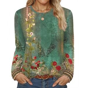 Elegant Floral Long Sleeve Top